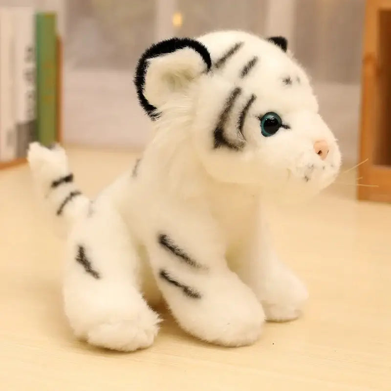 bebe tigre peluche - Blanc - Assis (14cm)