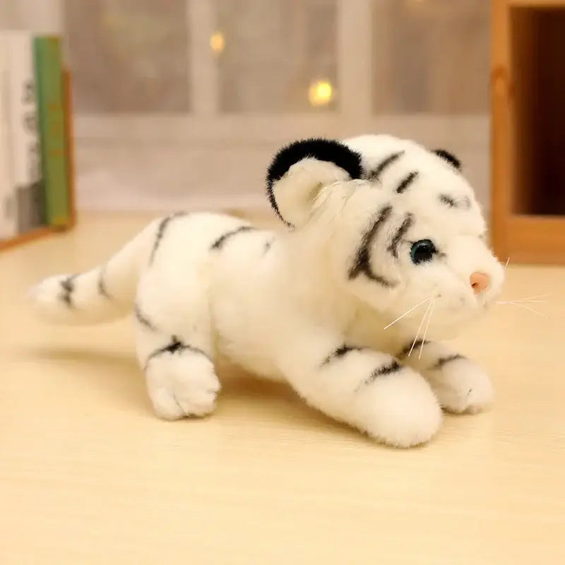 bebe tigre peluche - Blanc - Couché (25cm)