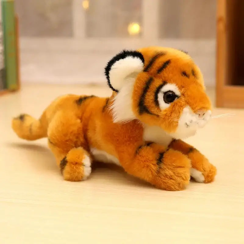 bebe tigre peluche - Orange - Couché (25cm)
