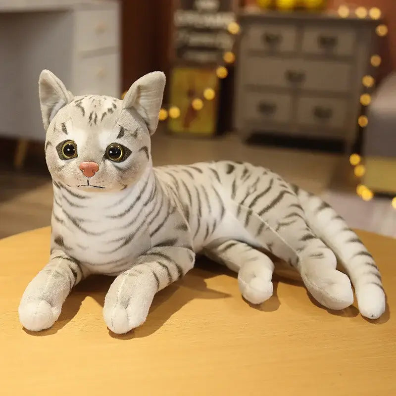 peluche chat réaliste - Gris Clair