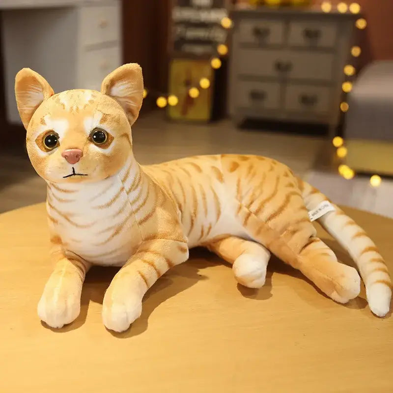 peluche chat réaliste - Roux