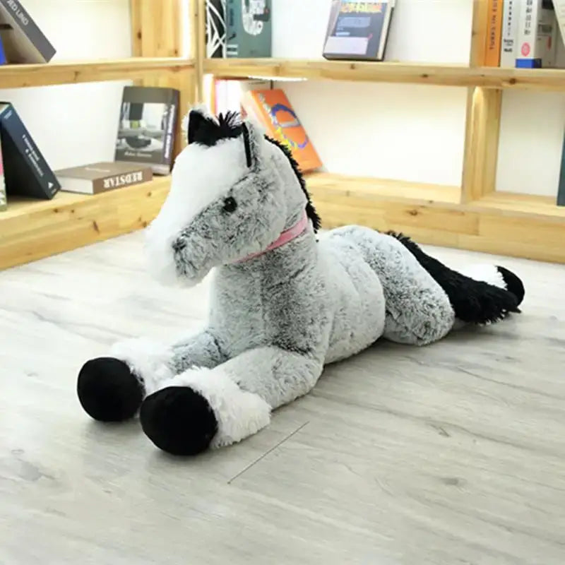 peluche cheval xxl - Gris
