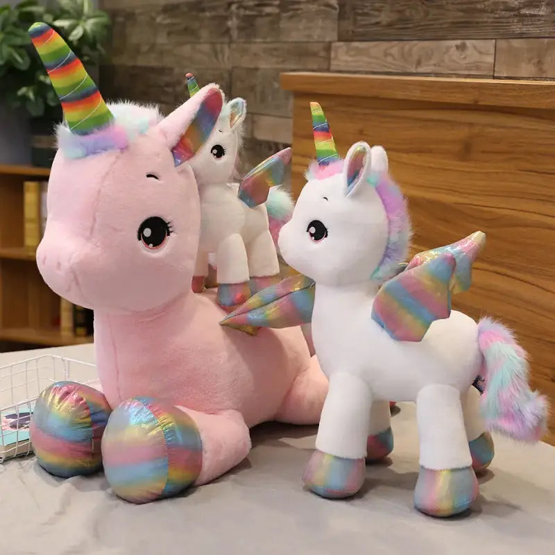 peluche licorne arc en ciel