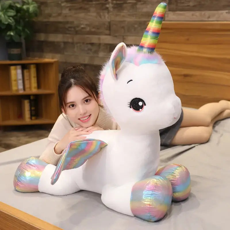 peluche licorne arc en ciel