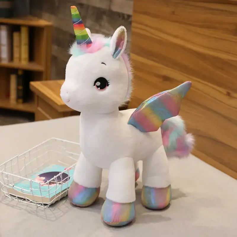 peluche licorne arc en ciel - Blanc / 40cm