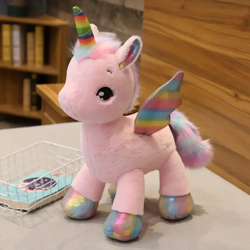 peluche licorne arc en ciel - Rose / 40cm