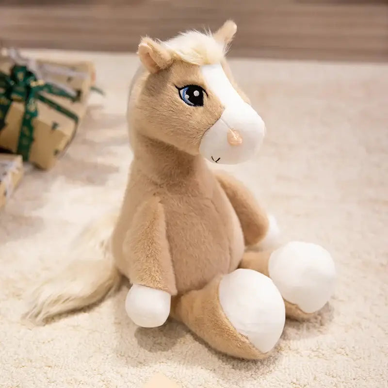 peluche cheval bebe - Brun clair