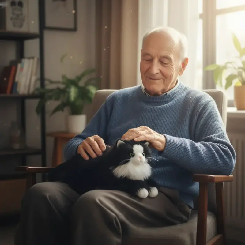 chat en peluche realiste