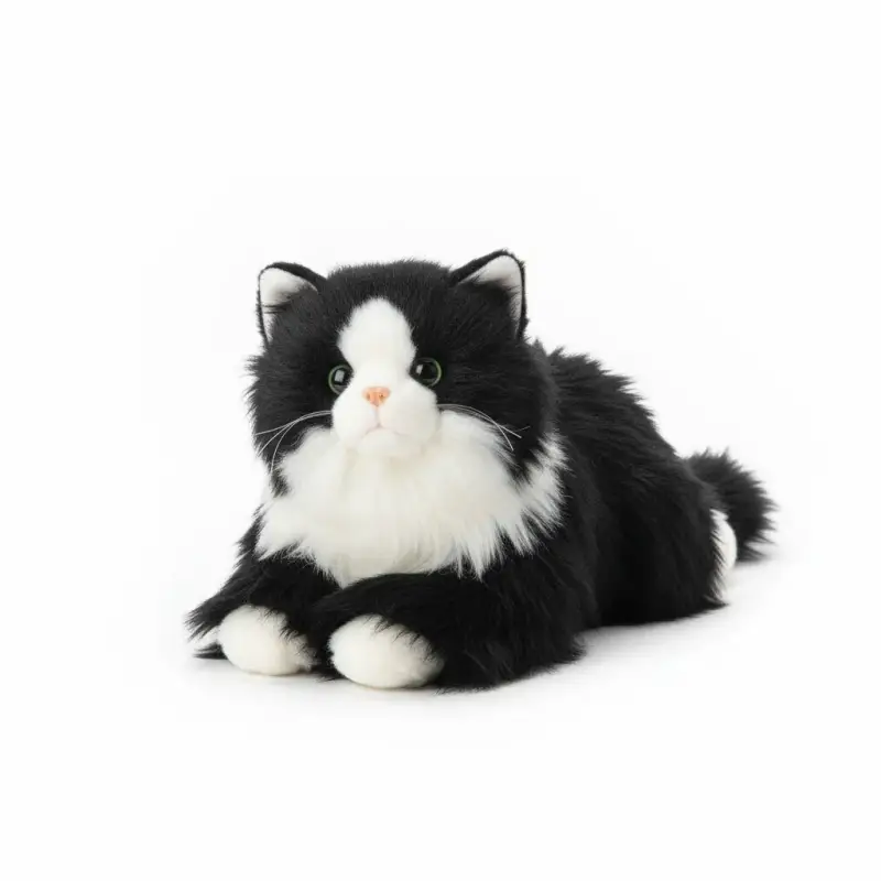 chat en peluche realiste