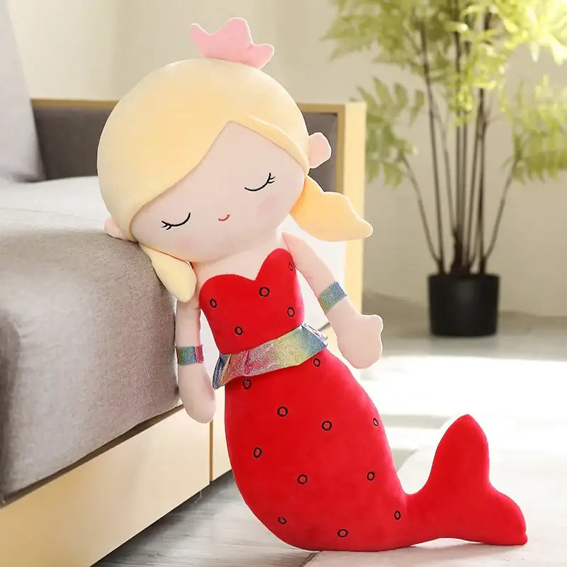 peluche sirène géante - Rouge / 80cm