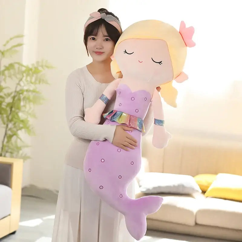 peluche sirène géante - Violet / 80cm