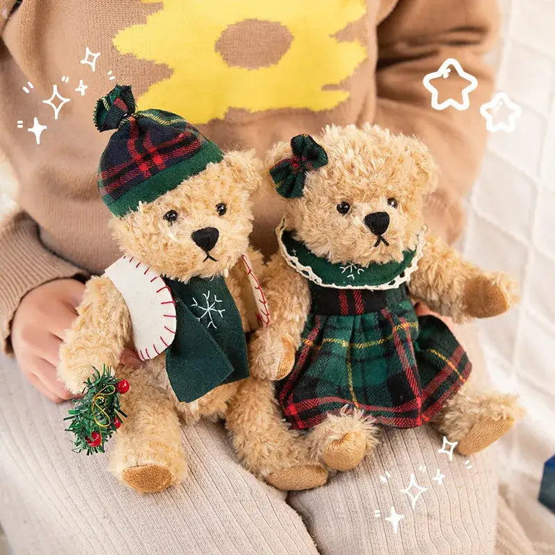 ours de Noël en peluche - Vert / 26cm