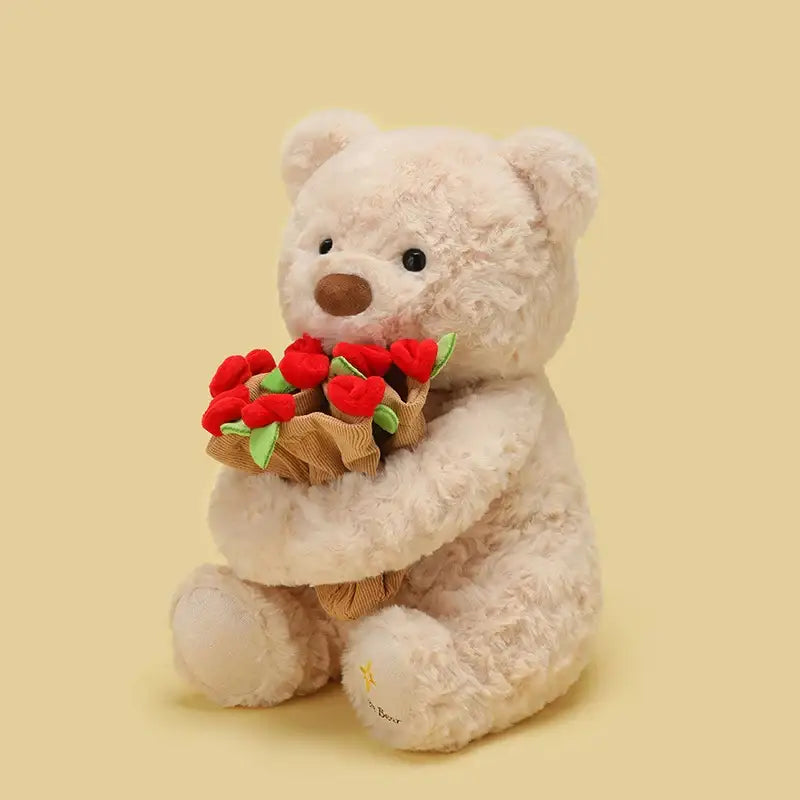 ours en peluche avec fleurs