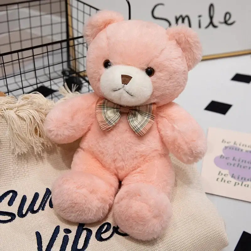 ours en peluche nœud papillon - Rose