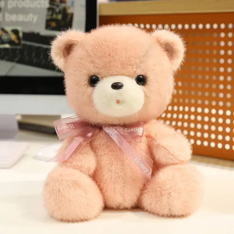 ours en peluche rose - 23cm