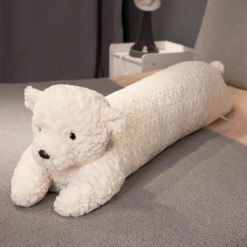 Ours Geant Allongé - Blanc / 90cm Peluche