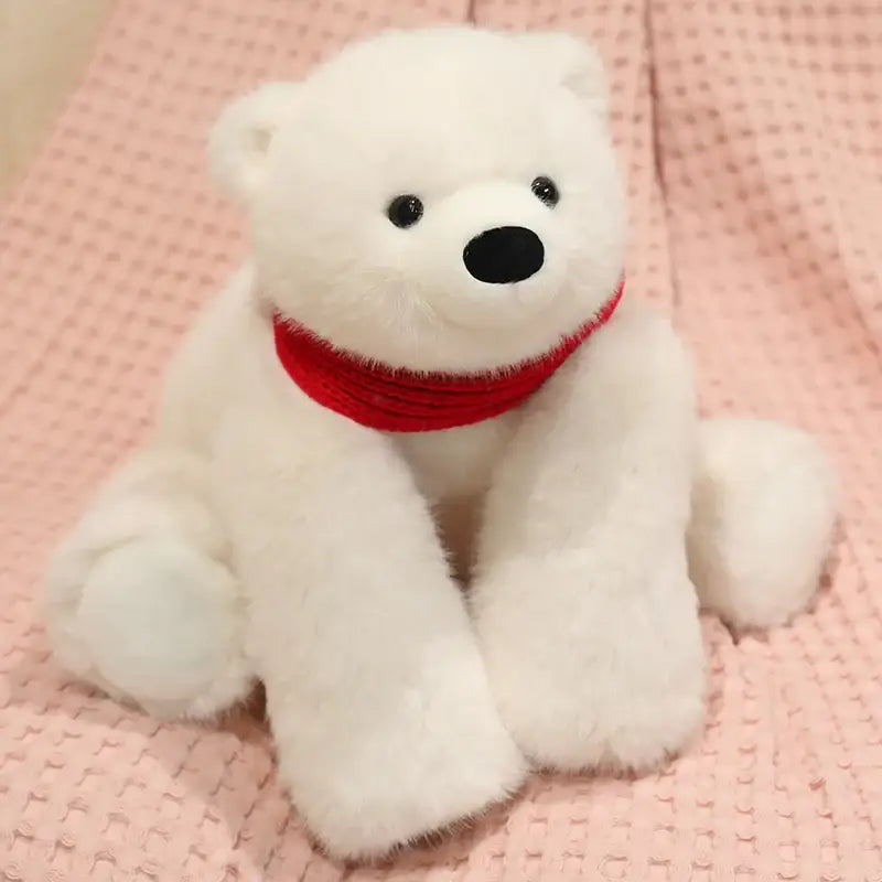 ours polaire en peluche blanc - 40cm