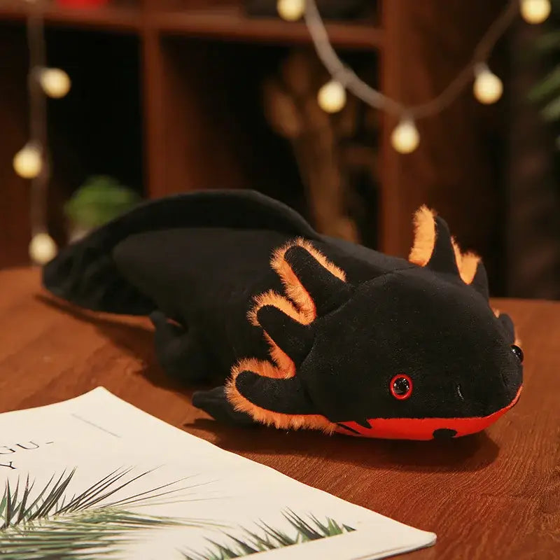 peluche axolotl - Noir/Orange / 23cm