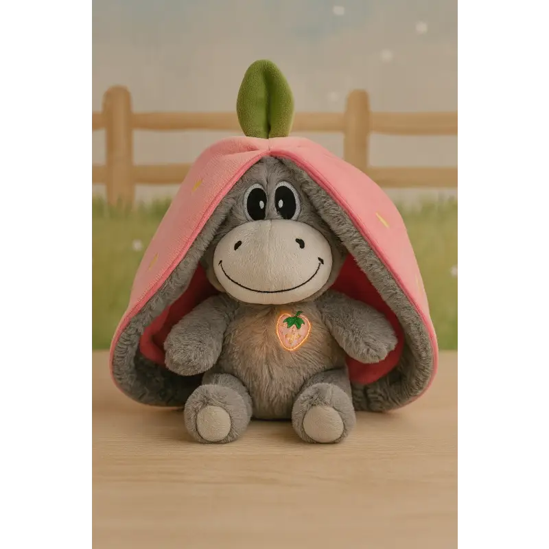 peluche ane qui respire - Rose