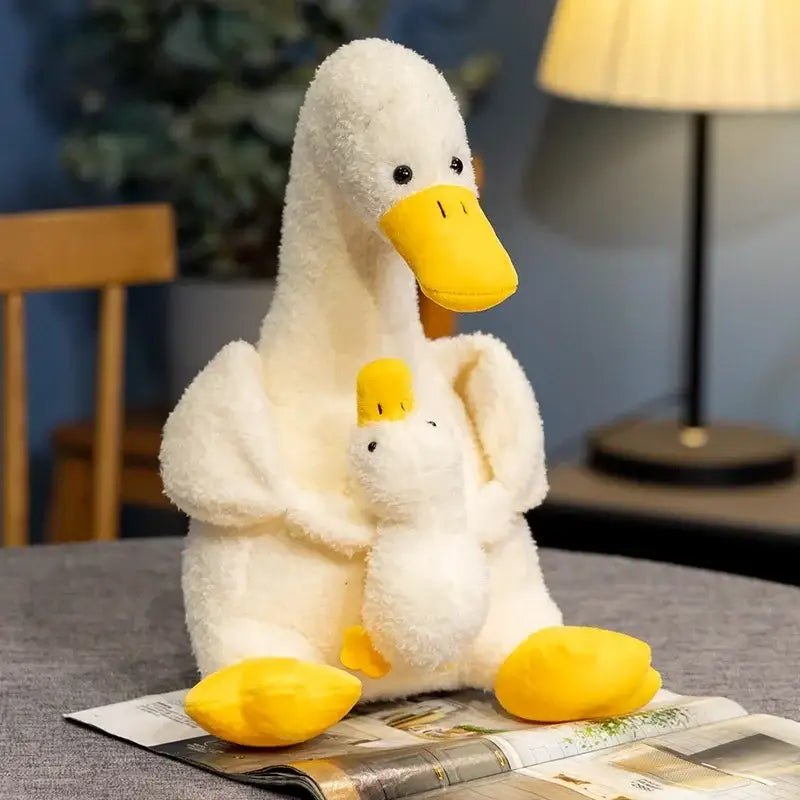 peluche canard brodé - Blanc / 22cm