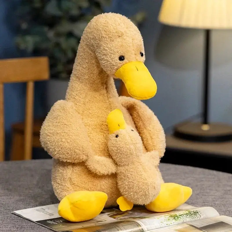 peluche canard brodé - Brun / 22cm