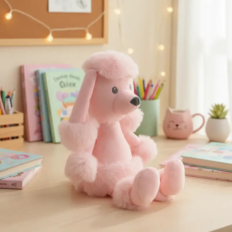 peluche caniche rose