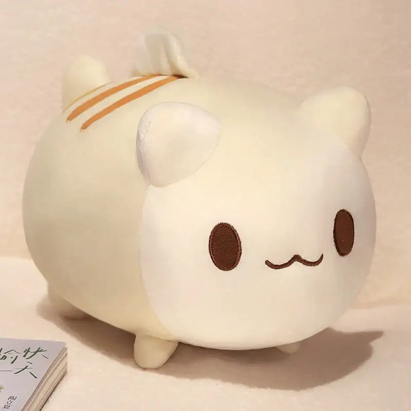 peluche chat boule - Blanc / 20x25cm