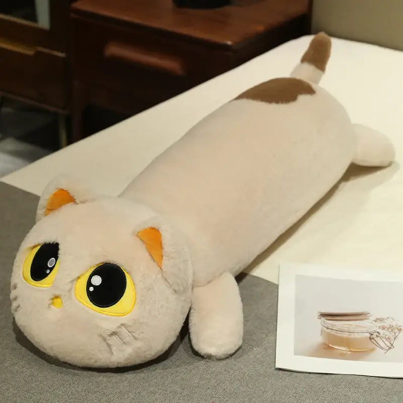 peluche chat grande taille - Beige / 90cm