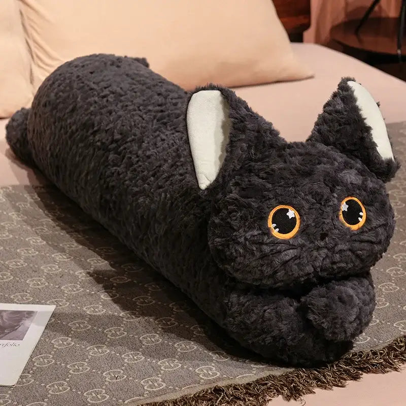 peluche chat long - Noir / 90cm