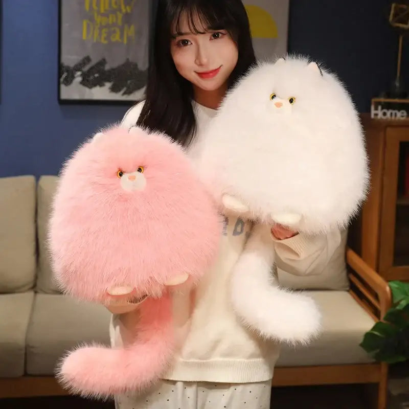 peluche chat poil long