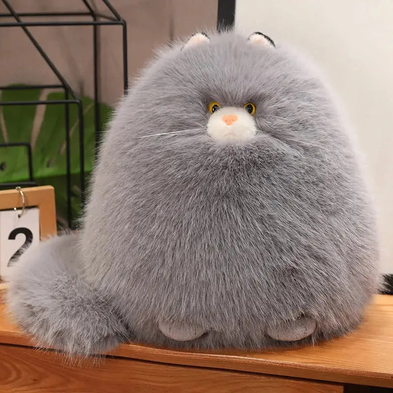 peluche chat poil long - Gris / 30cm