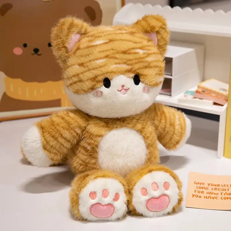 peluche chat roux - 35cm