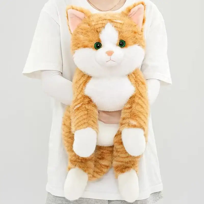 peluche chat roux realiste