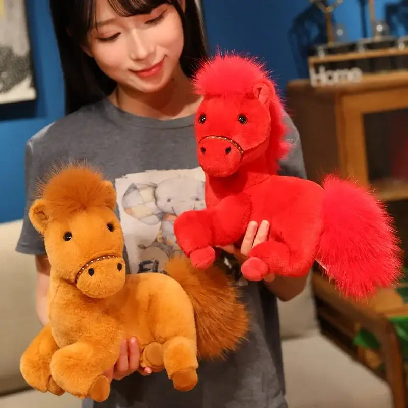 peluche cheval couché