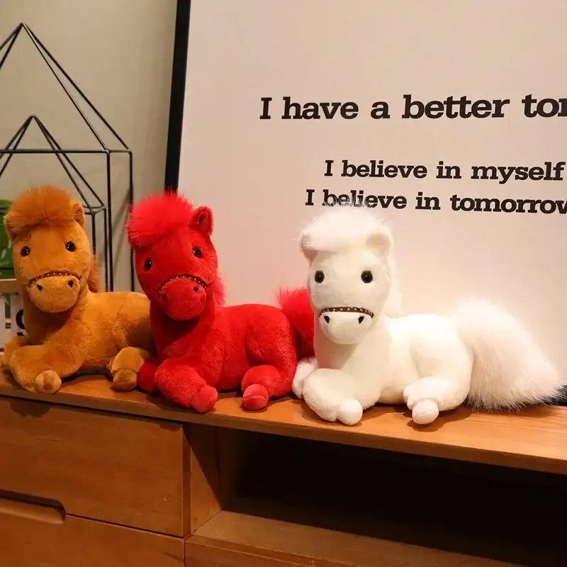 peluche cheval couché