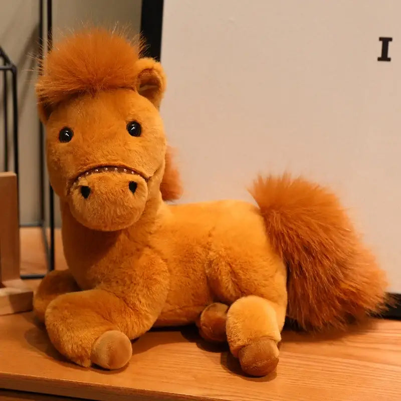 peluche cheval couché - Brun / 30cm