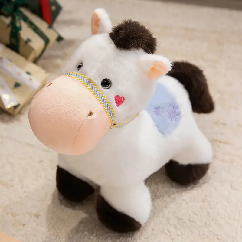 peluche cheval doux - Blanc / 25cm
