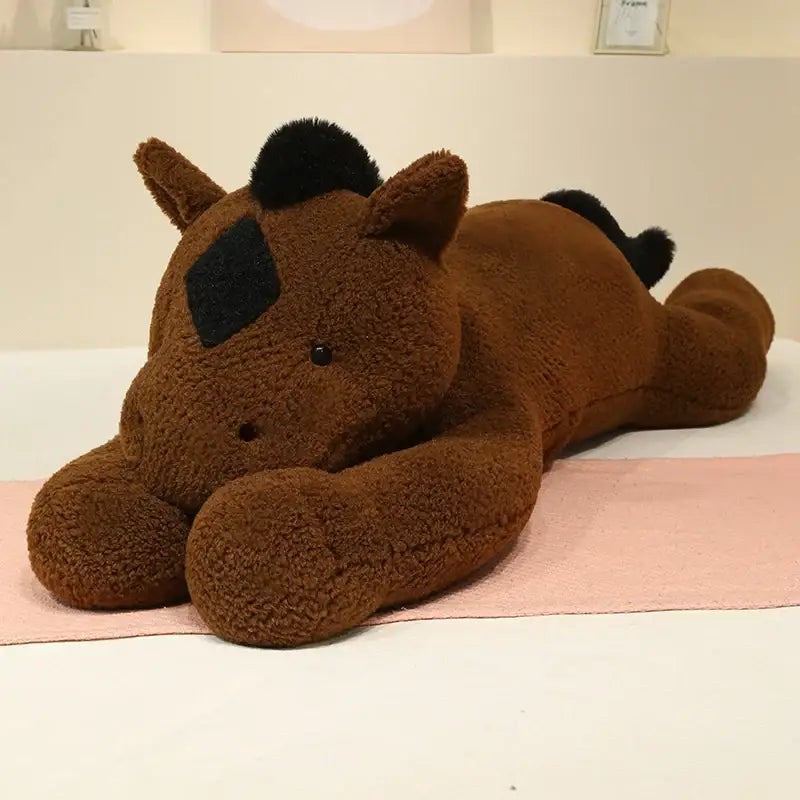 peluche cheval geant - Brun Foncé / 90cm