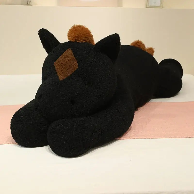 peluche cheval geant - Noir / 90cm