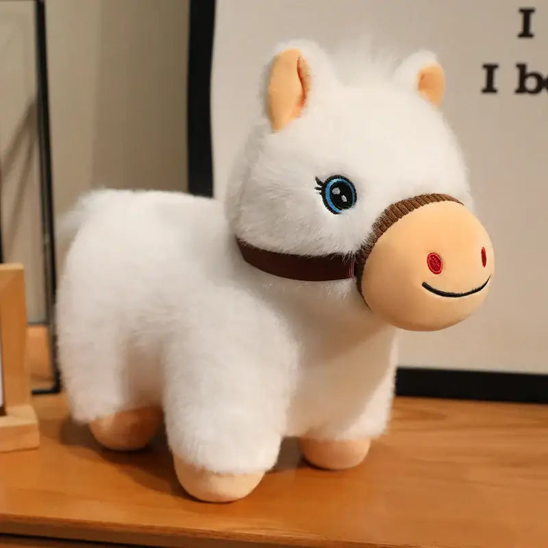 peluche cheval grande taille - Blanc / 30cm