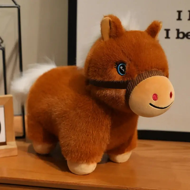 peluche cheval grande taille - Brun / 30cm