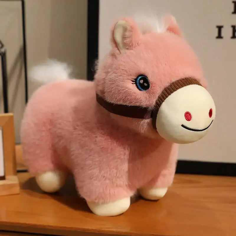 peluche cheval grande taille - Rose / 30cm
