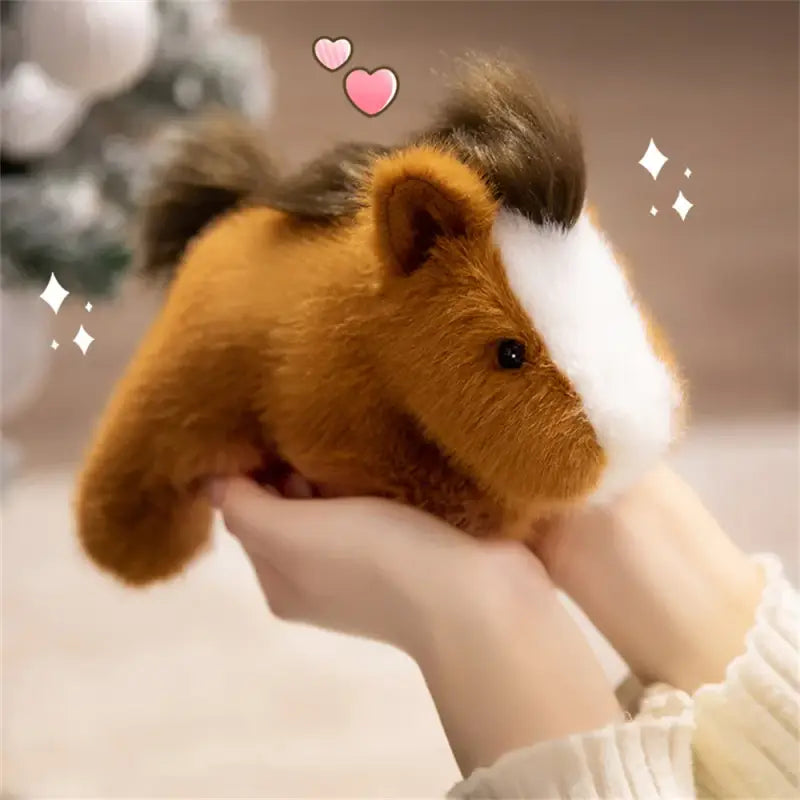 peluche cheval marron