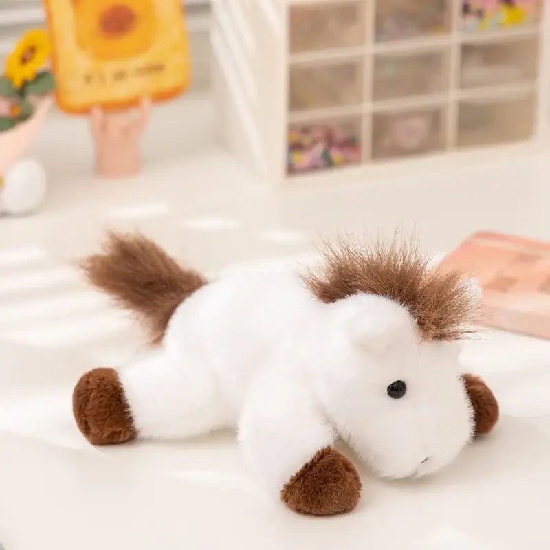 peluche cheval pas cher - Blanc / 25cm