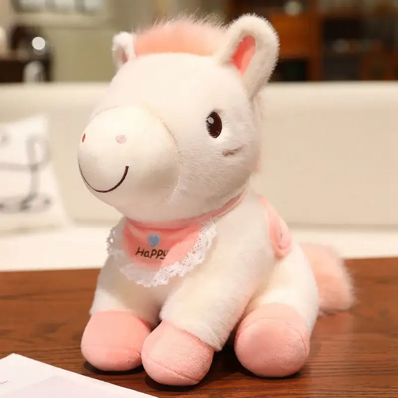 peluche cheval pour bebe - Blanc / 25cm