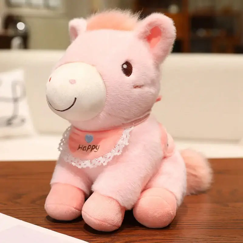 peluche cheval pour bebe - Rose / 25cm
