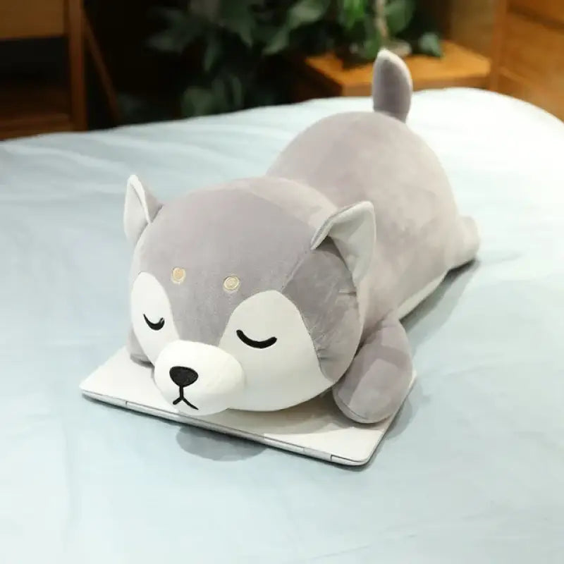 peluche chien corgi - Gris / 35cm
