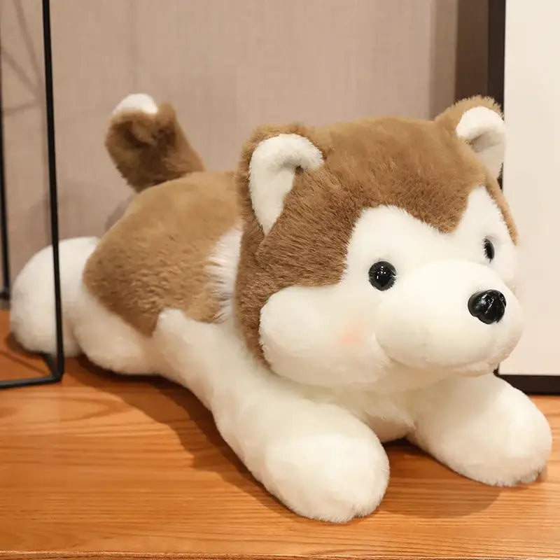 peluche chien husky - Brun / 30cm