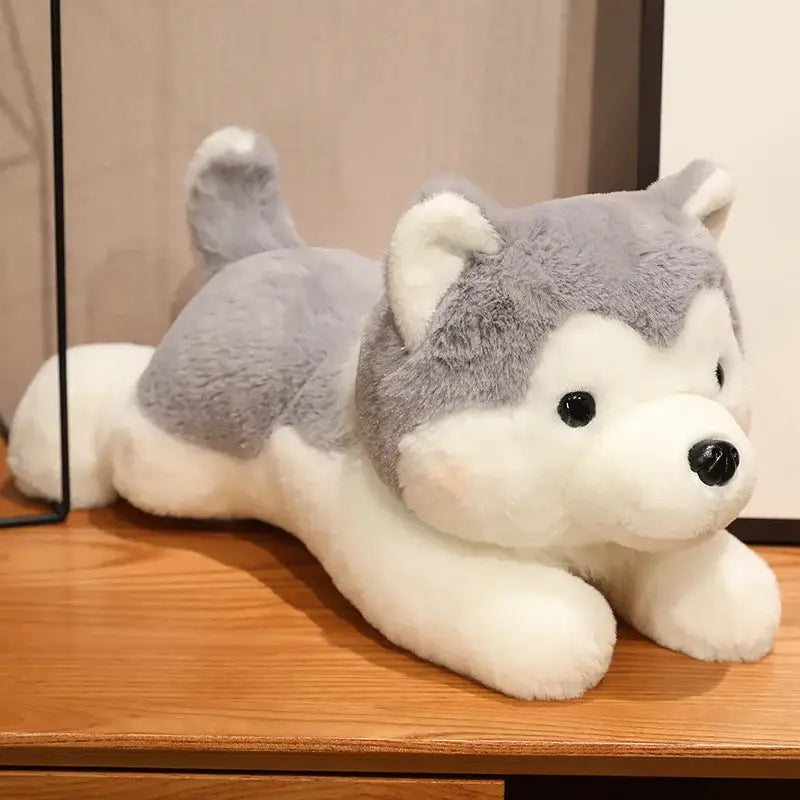 peluche chien husky - Gris / 30cm