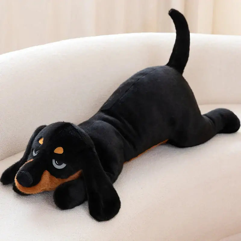 peluche chien noir et marron - Black dog / 60cm